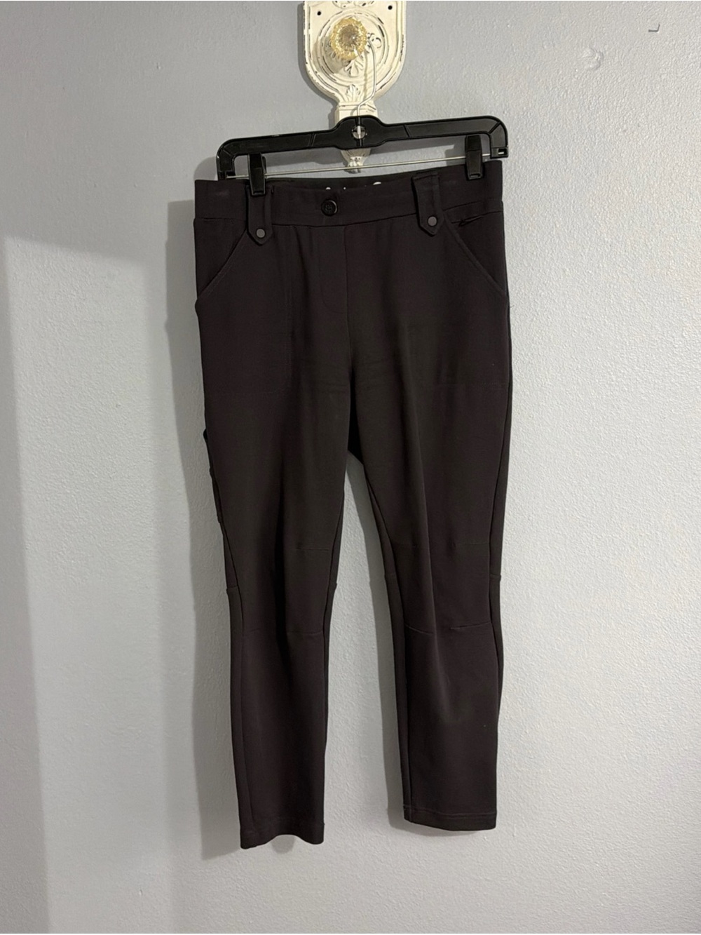 Betabrand Pants Womens Med-Petite Straight Leg Stretch Workwear Utility Pockets